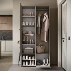 Minio go for it, Ensemble vestiaire DAFNI avec miroir 90x190x33, beige cachemire