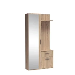 Minio go for it, Ensemble vestiaire ALEX avec miroir 97x195x30, chêne Sonoma