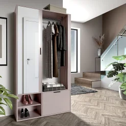 Minio go for it, Ensemble vestiaire MILO UNI 100 cm, avec miroir, avec coussin d'assise, Cashmere
