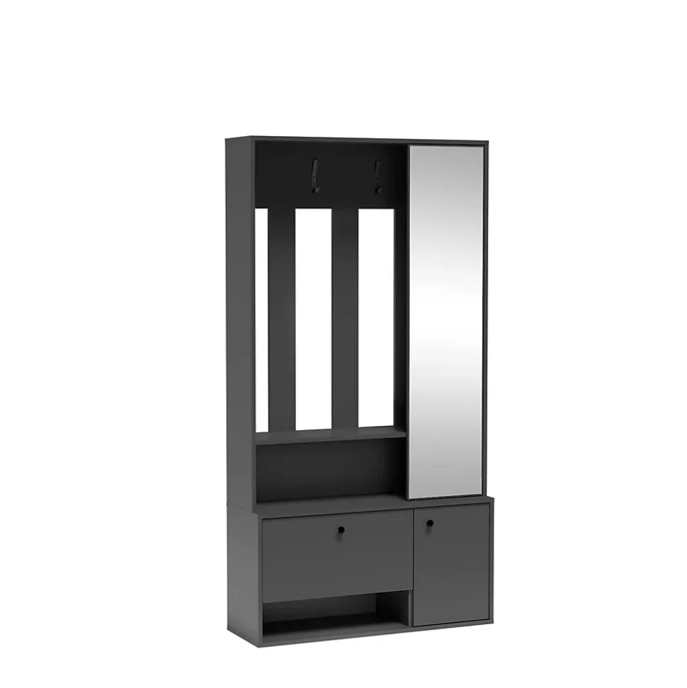 Minio go for it, Ensemble vestiaire PORTO UNI 100, avec miroir, Graphite