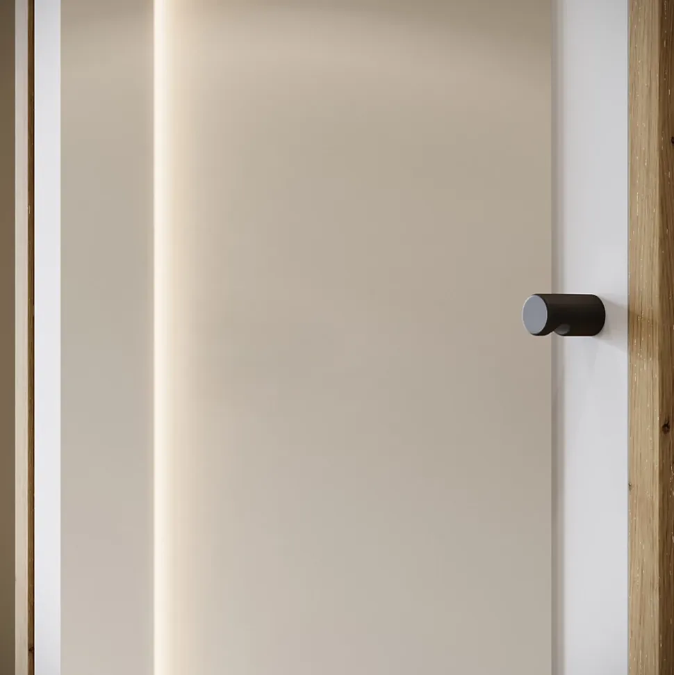 Minio go for it, Ensemble vestiaire DAFNI avec miroir 90x190x33, chêne Artisan/blanc
