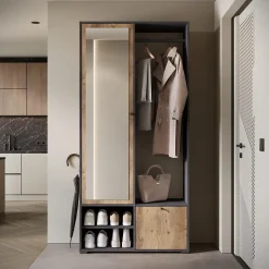 Minio go for it, Ensemble vestiaire DAFNI avec miroir 90x190x33, matera / marron Wrocław