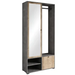 Minio go for it, Ensemble vestiaire DAFNI avec miroir 90x190x33, matera / marron Wrocław
