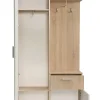 Minio go for it, Ensemble vestiaire ALEX avec miroir 97x195x30, chêne truffé et blanc