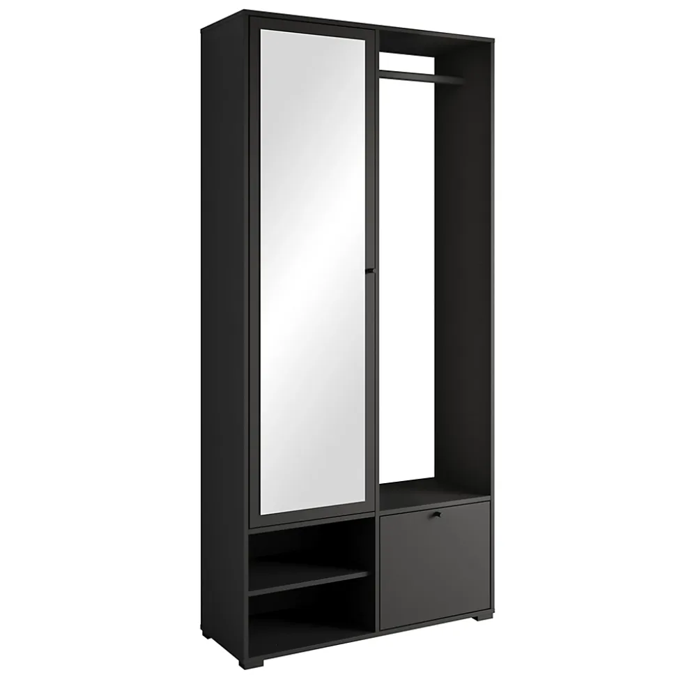 Minio go for it, Ensemble vestiaire DAFNI avec miroir 90x190x33, noir