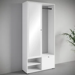 Minio go for it, Ensemble vestiaire DAFNI avec miroir 90x190x33, blanc