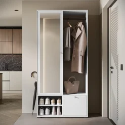 Minio go for it, Ensemble vestiaire DAFNI avec miroir 90x190x33, blanc