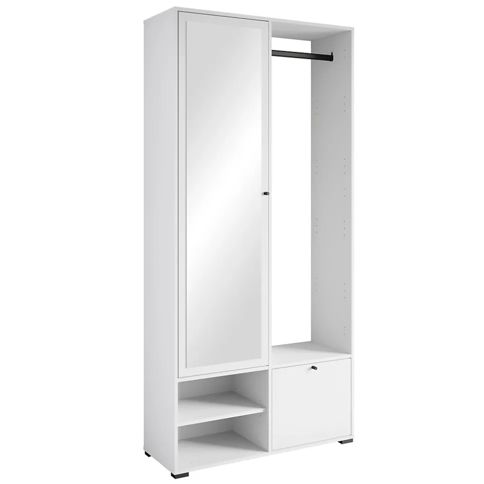 Minio go for it, Ensemble vestiaire DAFNI avec miroir 90x190x33, blanc