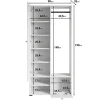 Minio go for it, Ensemble vestiaire DAFNI avec miroir 90x190x33, matera/blanc