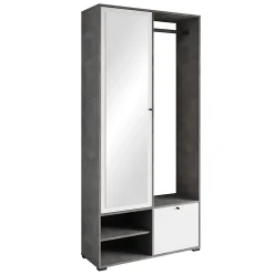 Minio go for it, Ensemble vestiaire DAFNI avec miroir 90x190x33, matera/blanc