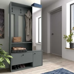 Minio go for it, Ensemble vestiaire PORTO UNI 100, avec miroir, Green Stone