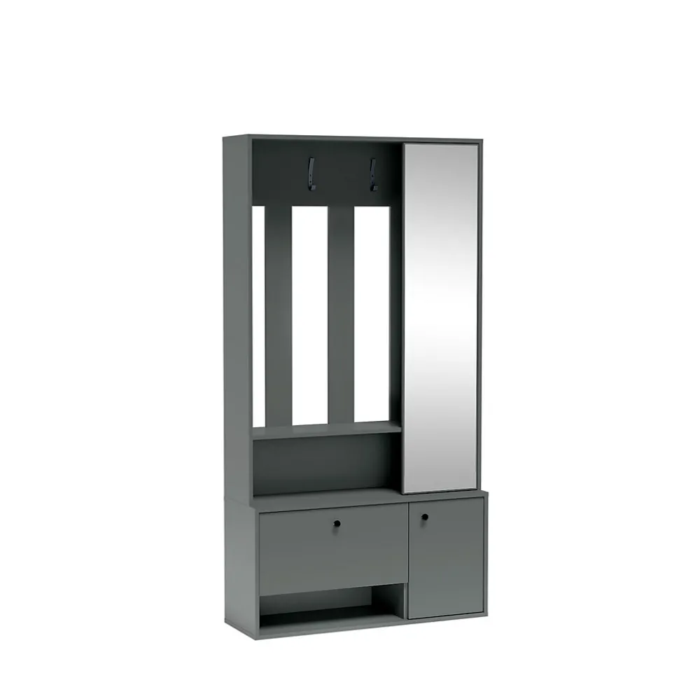 Minio go for it, Ensemble vestiaire PORTO UNI 100, avec miroir, Green Stone