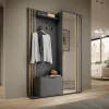 Minio go for it, Ensemble vestiaire NEL, avec miroir, 131 cm, Chêne Artisan / Couleur graphite