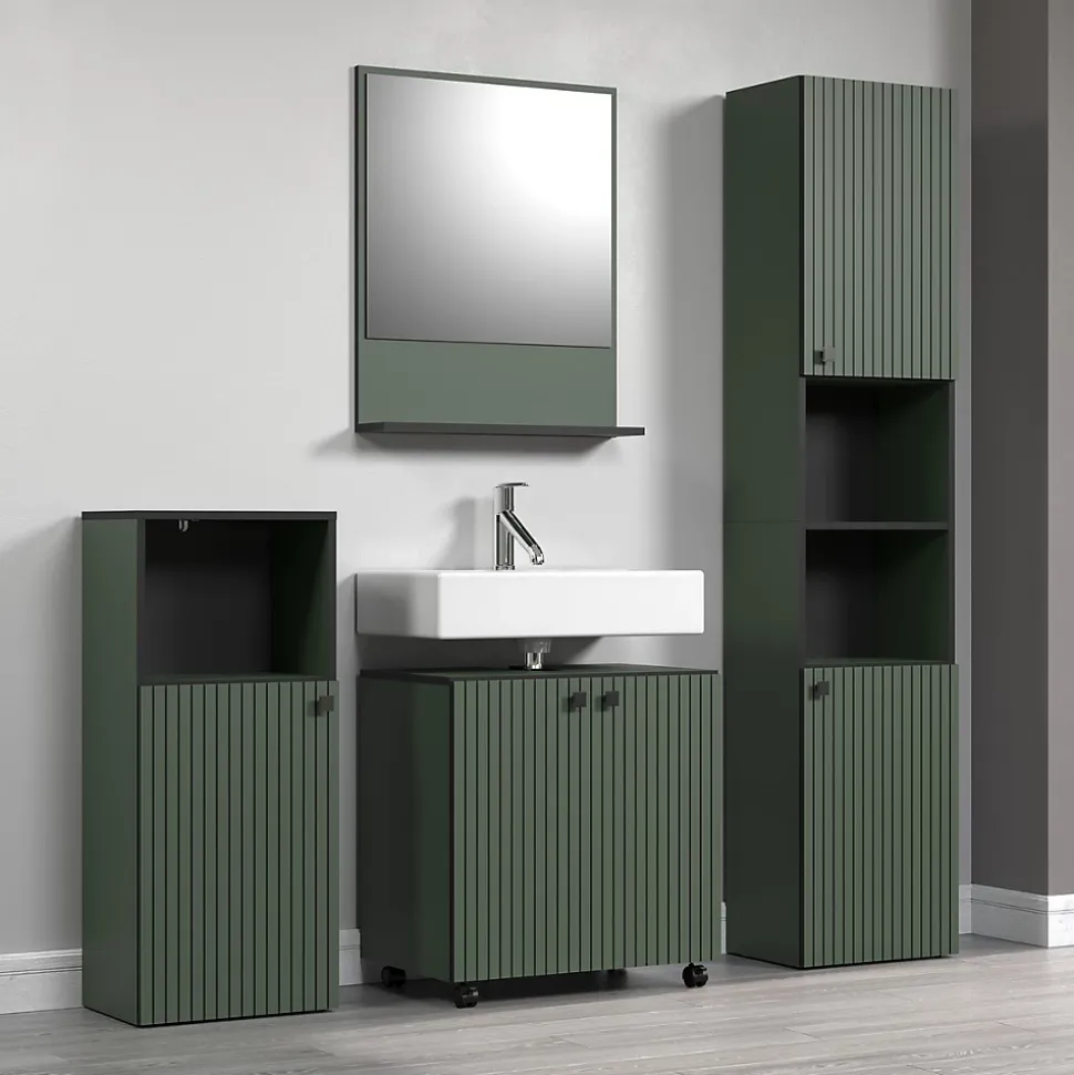 Miroir mural avec 1 tablette L60 cm - PUREBLISS
