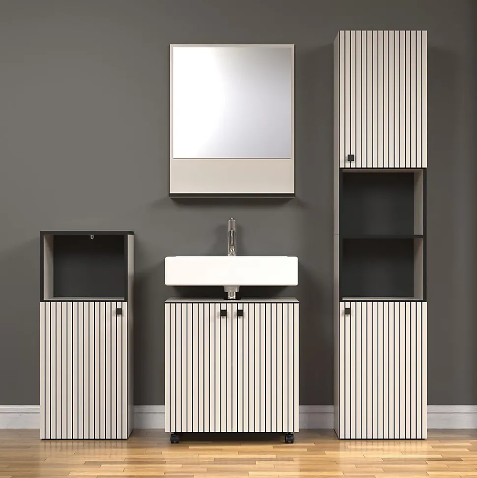 Miroir mural avec 1 tablette L60 cm - PUREBLISS