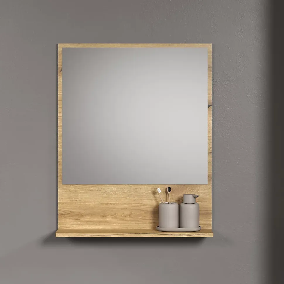 Miroir mural avec 1 tablette L60 cm - PUREBLISS
