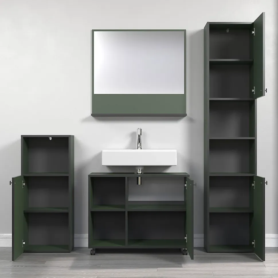 Miroir mural avec 1 tablette L80 cm - PUREBLISS