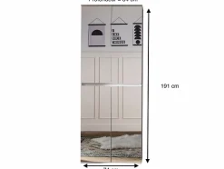 MIRROR - Meuble de chambre - Armoire avec 4 portes-miroirs en mélaminé blanc. L-H-P : 74-191-34 cm.
