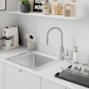 Mitigeur de cuisine avec douchette effet inox brossé GoodHome Zanthe