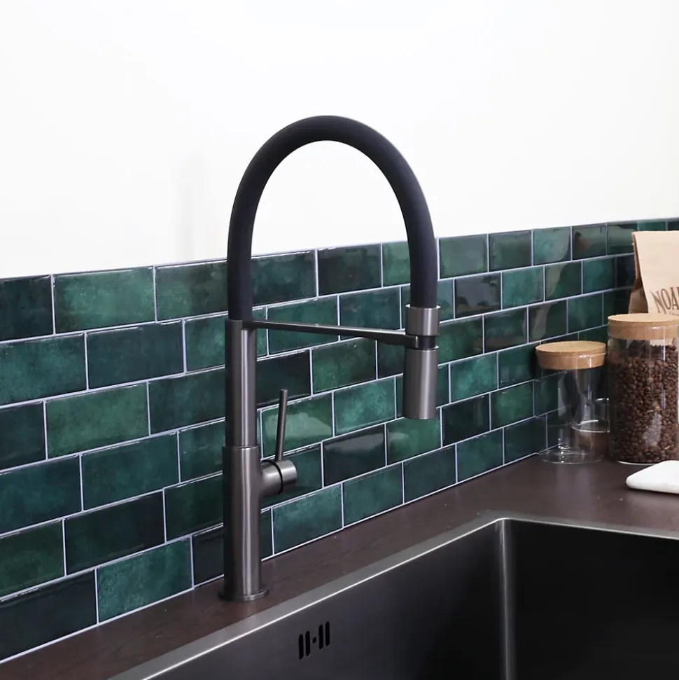 Mitigeur de cuisine gun métal avec douchette EsseBagno Magnet