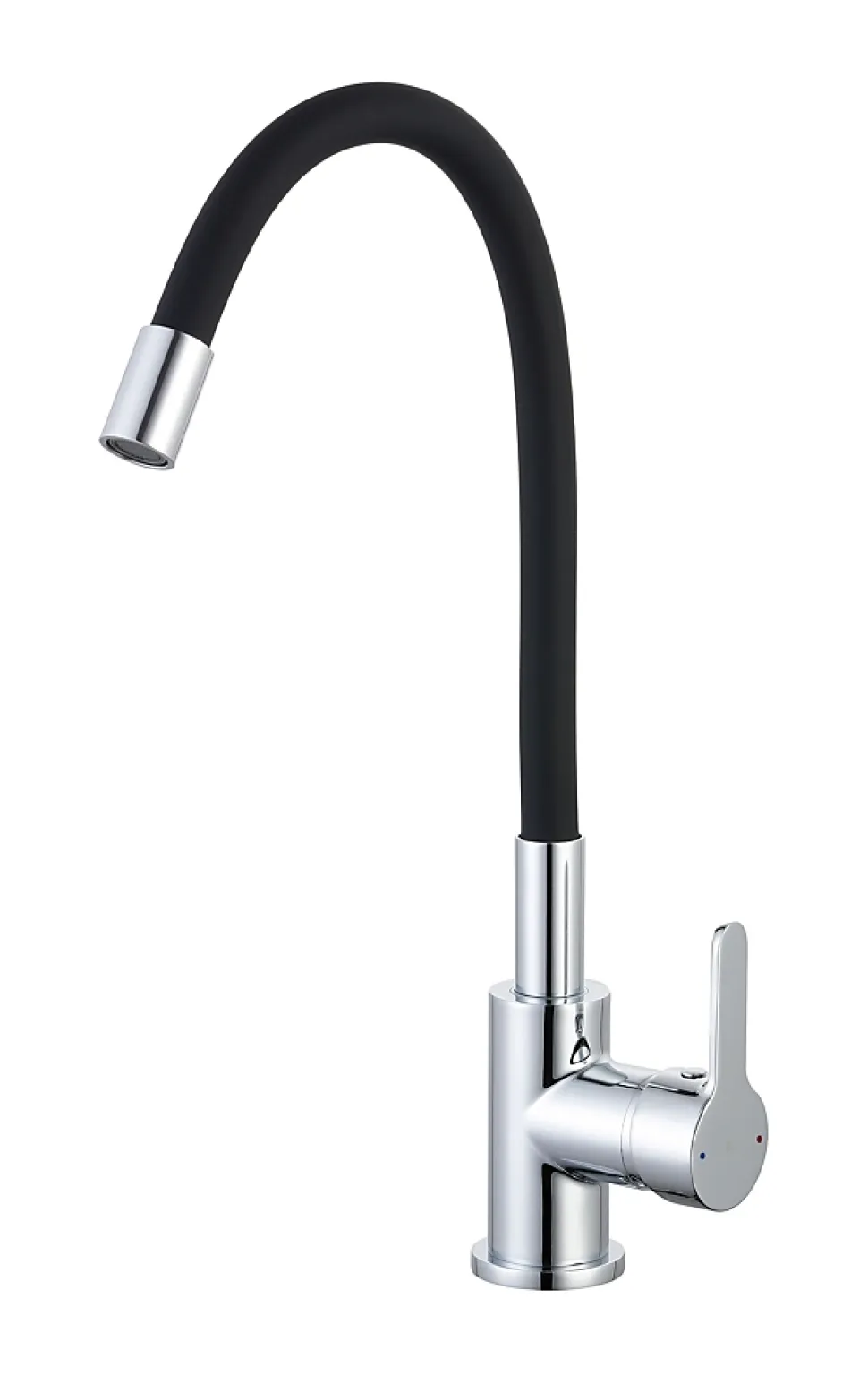 Mitigeur de cuisine noir mat et effet chromé mémoire de forme Essebagno Memory
