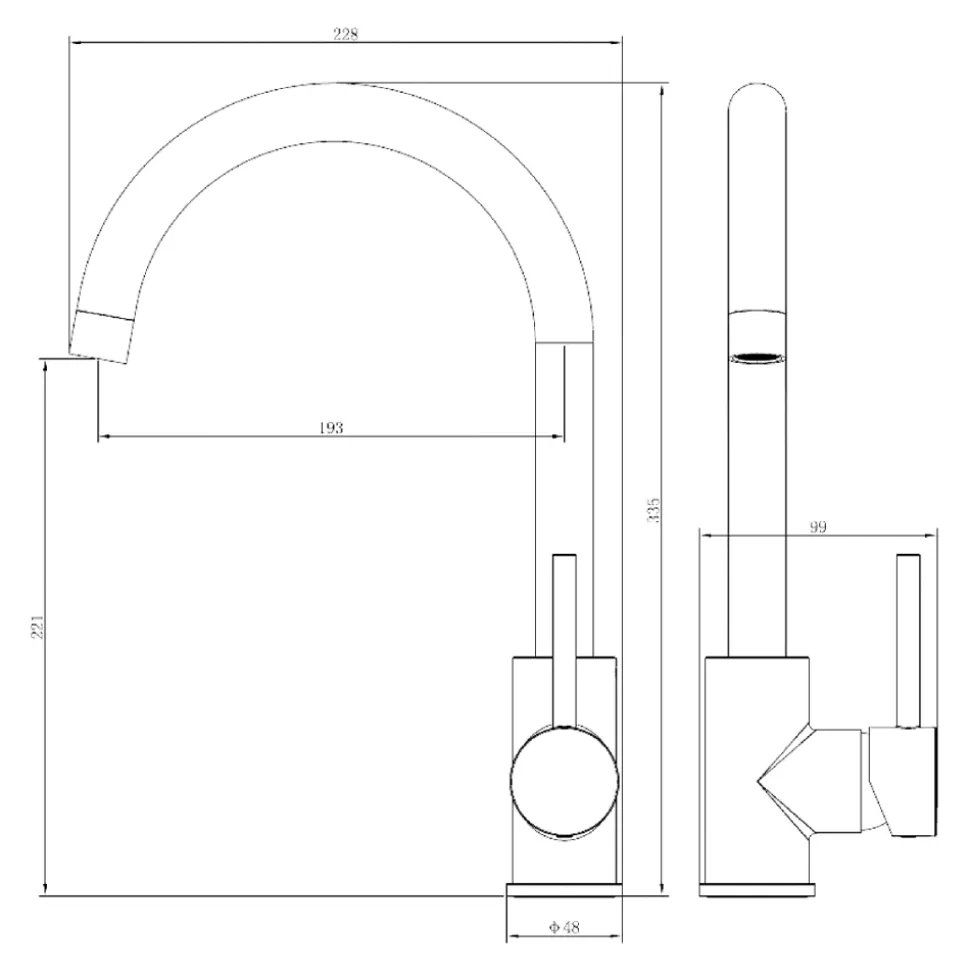 Mitigeur haut de cuisine Katiki Cooke & Lewis H. 33,5 cm effet titane