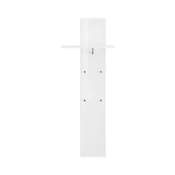 Mobilier d'entrée Dlentin, Entrée multifonction moderne, Casier polyvalent pour hall d'entrée, 50x27h140 cm, Blanc brillant
