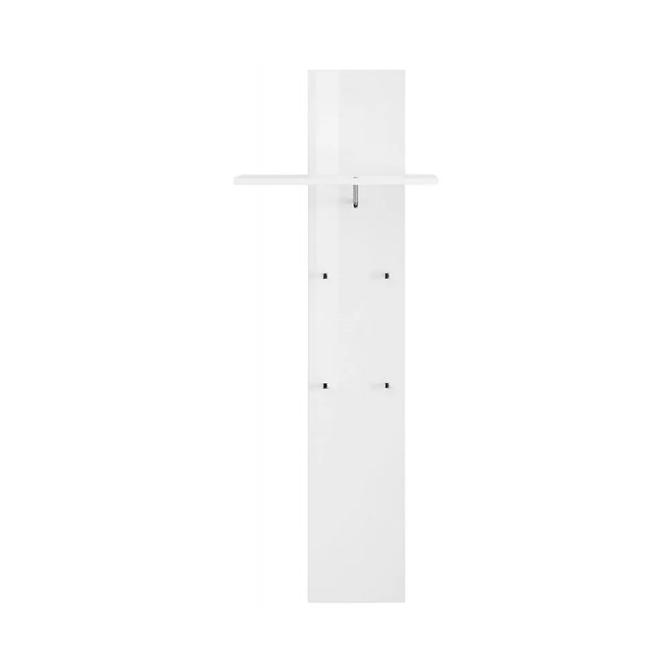 Mobilier d'entrée Dlentin, Entrée multifonction moderne, Casier polyvalent pour hall d'entrée, 50x27h140 cm, Blanc brillant