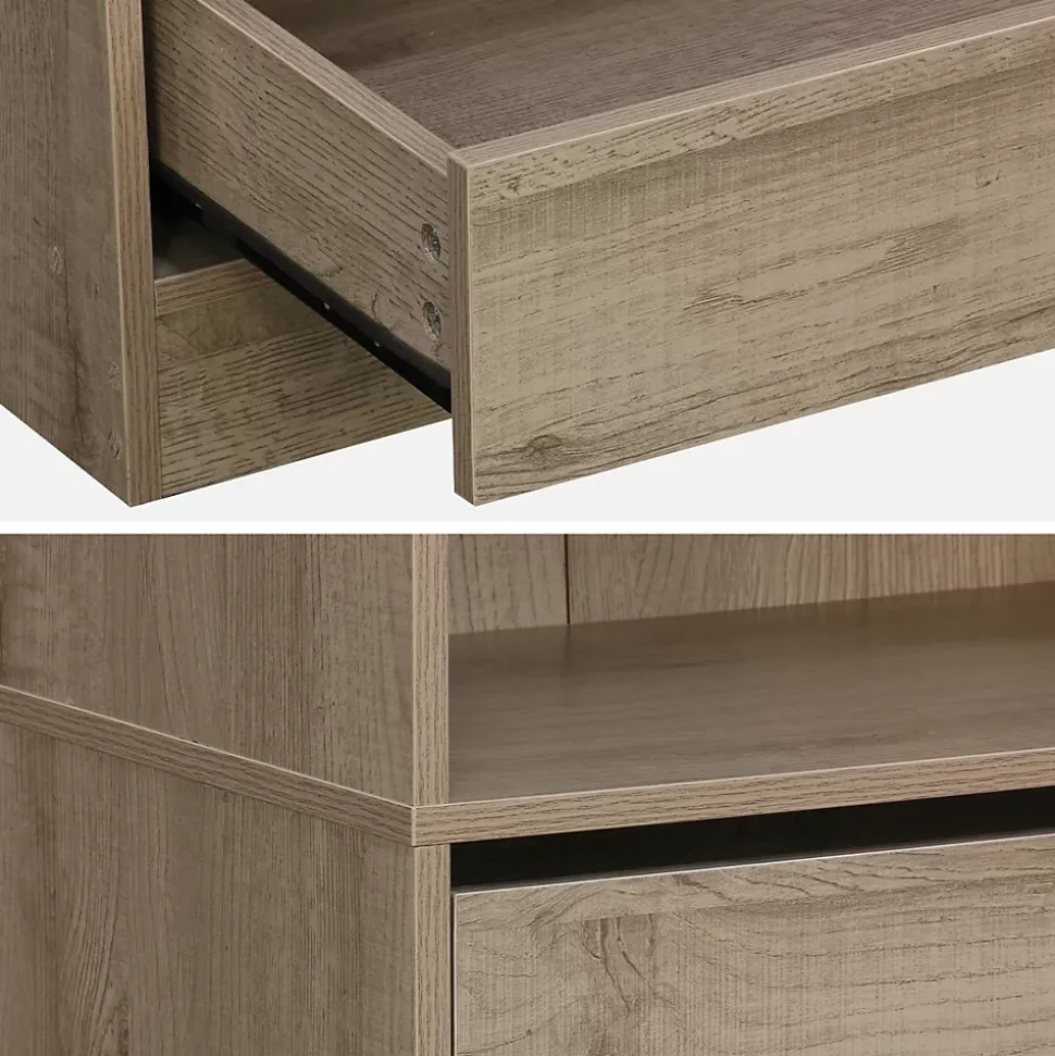Module dressing avec 5 tiroirs et 2 étagères. naturel. panneaux stratifiés