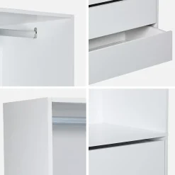 Module dressing avec 4 tiroirs et 1 penderie blanc. panneaux stratifiés