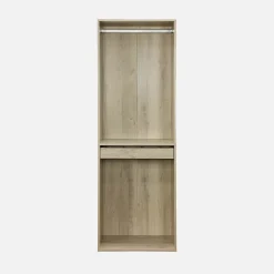 Module dressing avec penderie et porte-pantalons. naturel. panneaux stratifiés