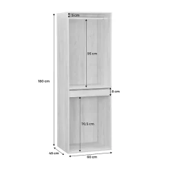 Module dressing avec penderie et porte-pantalons. noyer. panneaux stratifiés