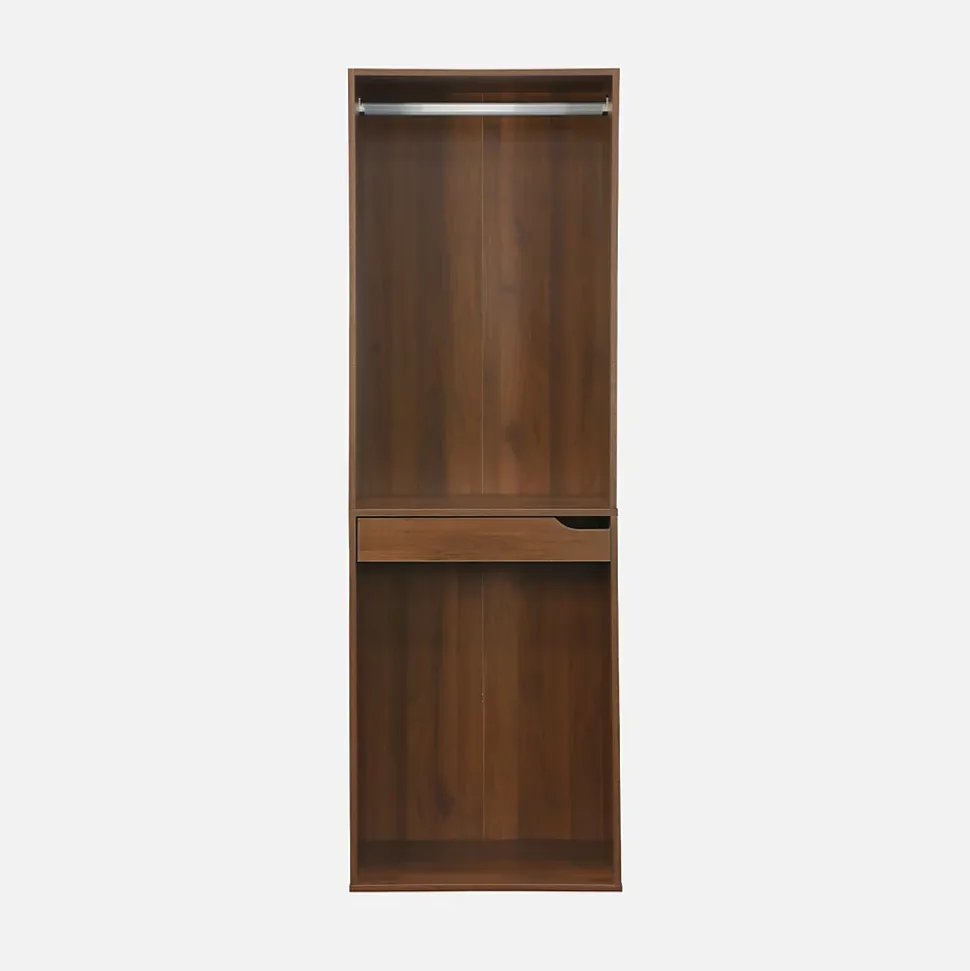Module dressing avec penderie et porte-pantalons. noyer. panneaux stratifiés