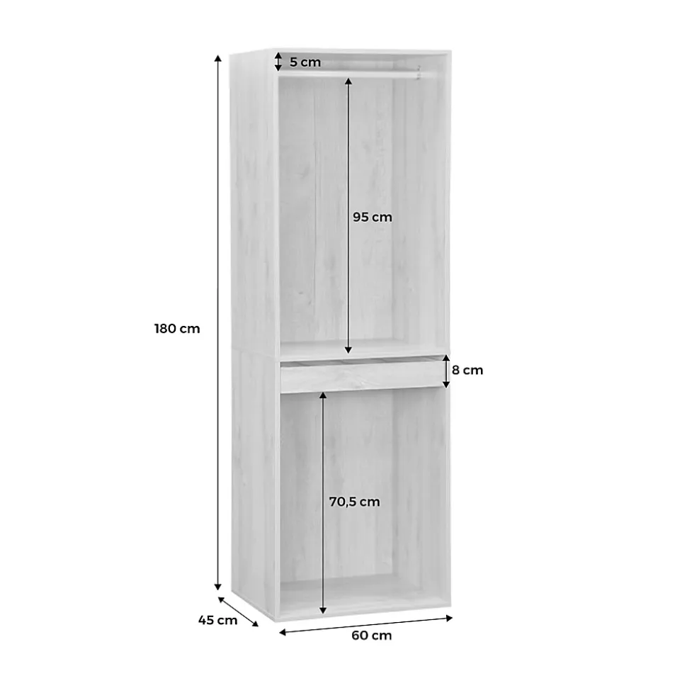Module dressing avec penderie et porte-pantalons. blanc. panneaux stratifiés