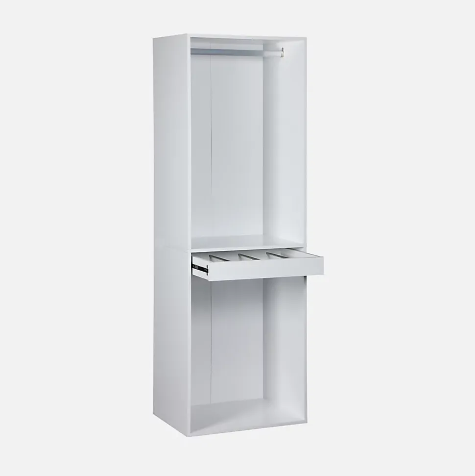 Module dressing avec penderie et porte-pantalons. blanc. panneaux stratifiés