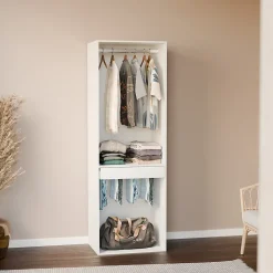 Module dressing avec penderie et porte-pantalons. blanc. panneaux stratifiés