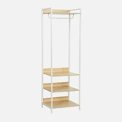 Module dressing blanc avec 1 penderie et 3 étagères. L 60 x P 48 x H 190 cm