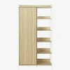 Module dressing blanc avec 1 penderie. 6 étagères et 1 porte. L 100 x P 48 x H 190 cm