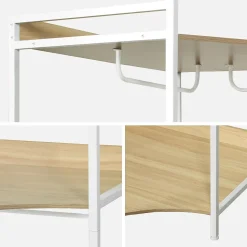 Module dressing d'angle blanc avec 4 penderies et 2 étagères. L 80 x P 80 x H 190 cm