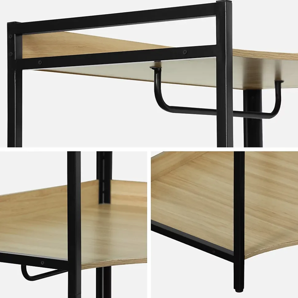Module dressing d'angle noir avec 4 penderies et 2 étagères. L 80 x P 80 x H 190 cm