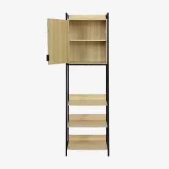 Module dressing noir avec 5 étagères et 1 porte. L 60 x P 48 x H 190 cm