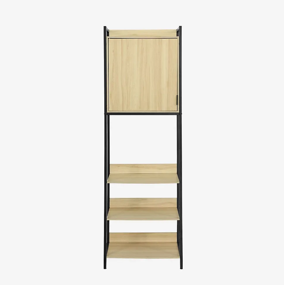 Module dressing noir avec 5 étagères et 1 porte. L 60 x P 48 x H 190 cm