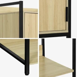 Module dressing noir avec 5 étagères et 1 porte. L 60 x P 48 x H 190 cm