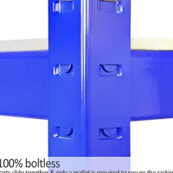 Monster Racking - Lot de 3 Rayonnages T-Rax en Acier Bleu 90cm x 45cm x 180cm & Connecteurs de Baies