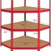 Monster Racking - Rayonnage d'Angle Z-Rax en Acier Sans Boulons Rouge 90cm x 45cm x 183cm