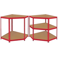 Monster Racking - Rayonnage d'Angle Z-Rax en Acier Sans Boulons Rouge 90cm x 45cm x 183cm