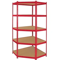 Monster Racking - Rayonnage d'Angle Z-Rax en Acier Sans Boulons Rouge 90cm x 45cm x 183cm
