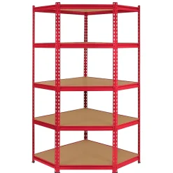 Monster Racking - Rayonnage d'Angle Z-Rax en Acier Sans Boulons Rouge 90cm x 45cm x 183cm