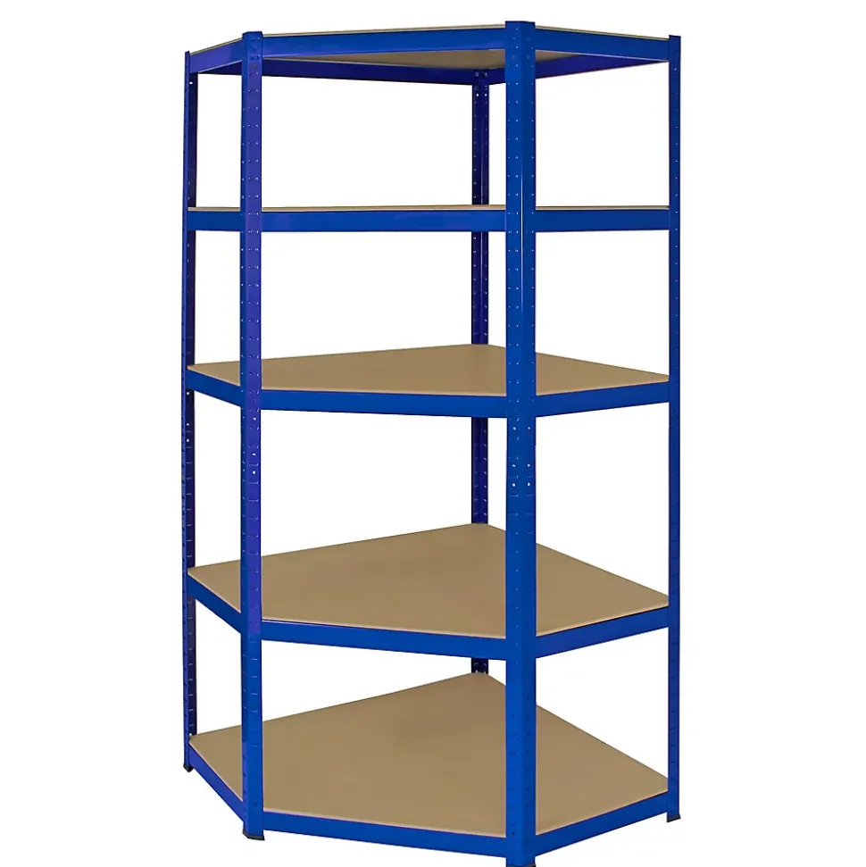 Monster Racking - Rayonnage d'Angle T-Rax en Acier Sans Boulons Bleu 90cm x 45cm x 180cm