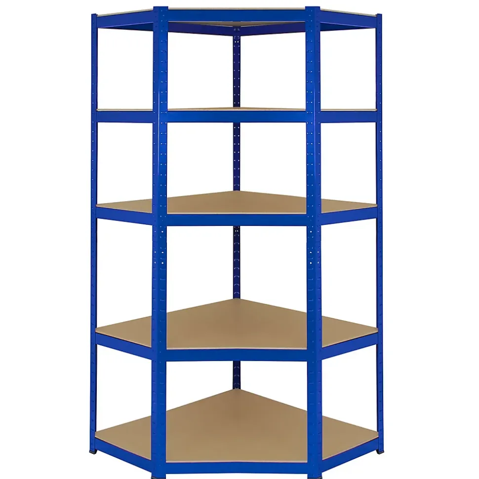 Monster Racking - Rayonnage d'Angle T-Rax en Acier Sans Boulons Bleu 90cm x 45cm x 180cm